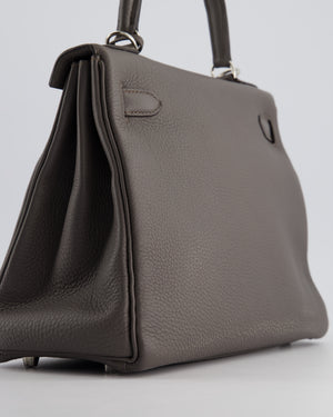 Hermès Kelly Retourne 28cm Bag in Gris Etain Togo Leather with Palladium Hardware