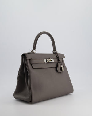 Hermès Kelly Retourne 28cm Bag in Gris Etain Togo Leather with Palladium Hardware