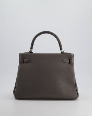 Hermès Kelly Retourne 28cm Bag in Gris Etain Togo Leather with Palladium Hardware