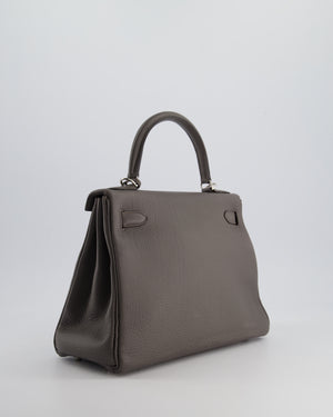 Hermès Kelly Retourne 28cm Bag in Gris Etain Togo Leather with Palladium Hardware