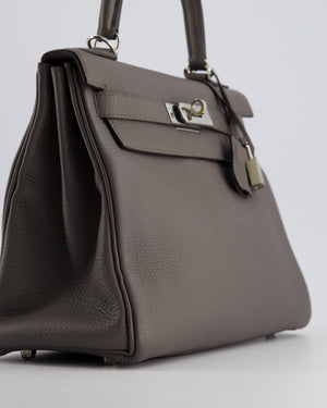 Hermès Kelly Retourne 28cm Bag in Gris Etain Togo Leather with Palladium Hardware