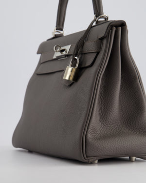 Hermès Kelly Retourne 28cm Bag in Gris Etain Togo Leather with Palladium Hardware