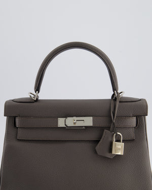 Hermès Kelly Retourne 28cm Bag in Gris Etain Togo Leather with Palladium Hardware