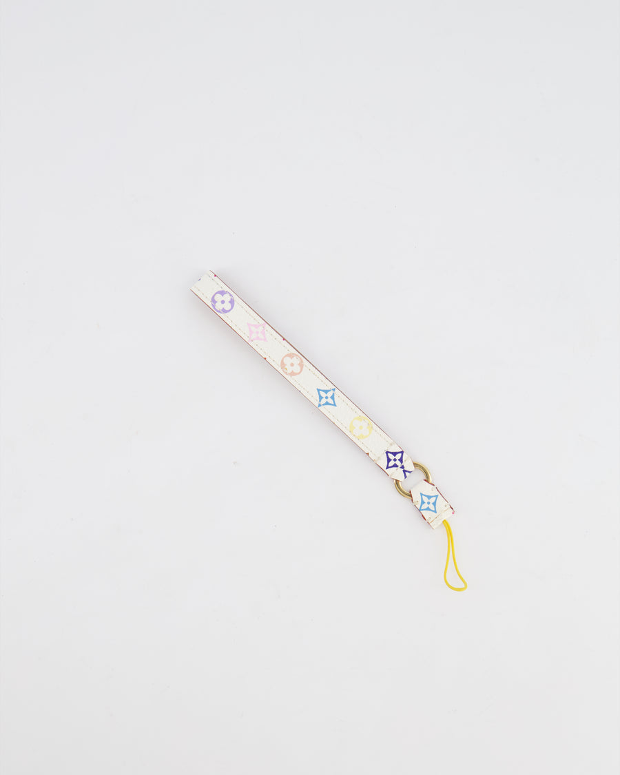 Louis Vuitton X Takashi Murakami White and Multicolour LV Monogram Phone Strap