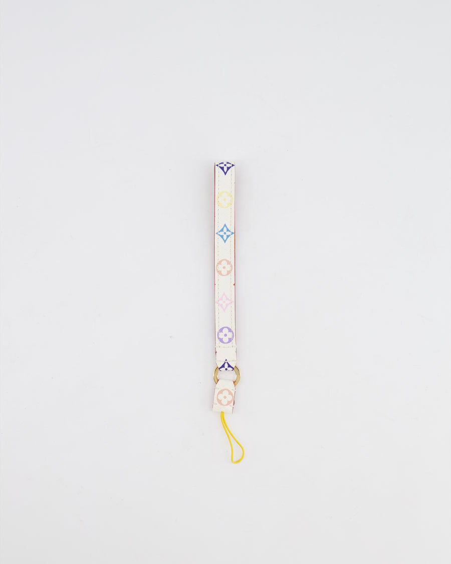 Louis Vuitton X Takashi Murakami White and Multicolour LV Monogram Phone Strap