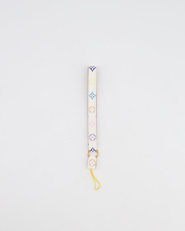 Louis Vuitton X Takashi Murakami White and Multicolour LV Monogram Phone Strap