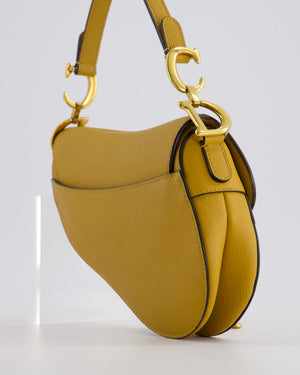 Christian Dior Mustard Yellow Dior Mini Saddle Bag with Gold Hardware RRP £3,050