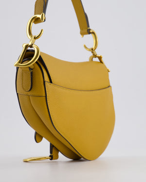 Christian Dior Mustard Yellow Dior Mini Saddle Bag with Gold Hardware RRP £3,050