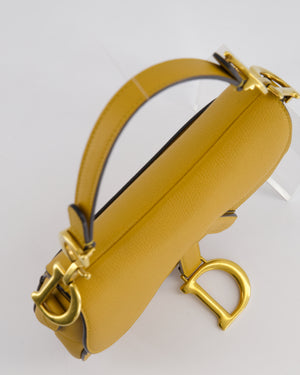 Christian Dior Mustard Yellow Dior Mini Saddle Bag with Gold Hardware RRP £3,050