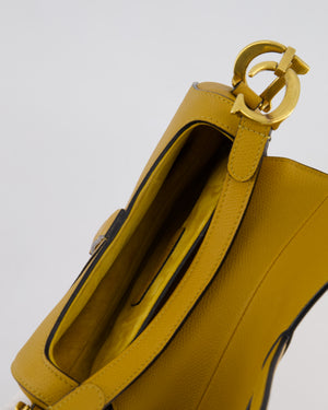 Christian Dior Mustard Yellow Dior Mini Saddle Bag with Gold Hardware RRP £3,050