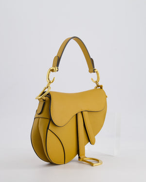 Christian Dior Mustard Yellow Dior Mini Saddle Bag with Gold Hardware RRP £3,050