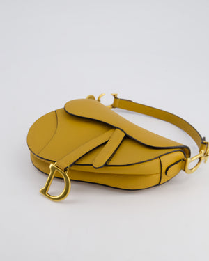 Christian Dior Mustard Yellow Dior Mini Saddle Bag with Gold Hardware RRP £3,050