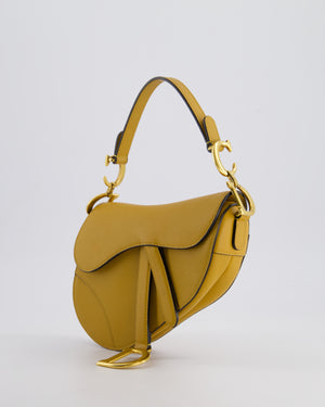 Christian Dior Mustard Yellow Dior Mini Saddle Bag with Gold Hardware RRP £3,050