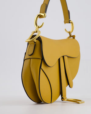 Christian Dior Mustard Yellow Dior Mini Saddle Bag with Gold Hardware RRP £3,050