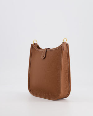 Hermès Mini Evelyne Bag in Gold Clemence Leather with Gold Hardware