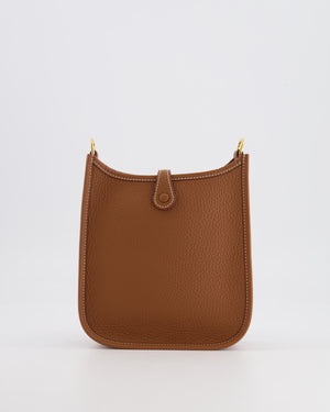 Hermès Mini Evelyne Bag in Gold Clemence Leather with Gold Hardware