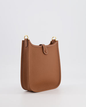 Hermès Mini Evelyne Bag in Gold Clemence Leather with Gold Hardware