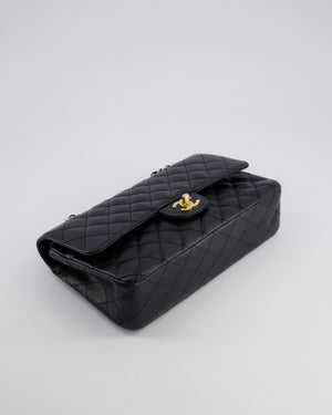 Chanel Black Vintage Medium Classic Double Flap Bag in Caviar Leather with 24K Gold Hardware