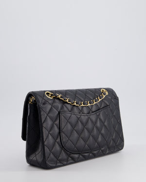 Chanel Black Vintage Medium Classic Double Flap Bag in Caviar Leather with 24K Gold Hardware