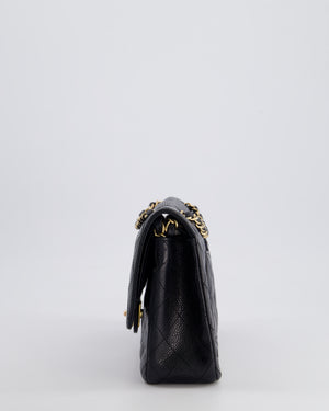 Chanel Black Vintage Medium Classic Double Flap Bag in Caviar Leather with 24K Gold Hardware