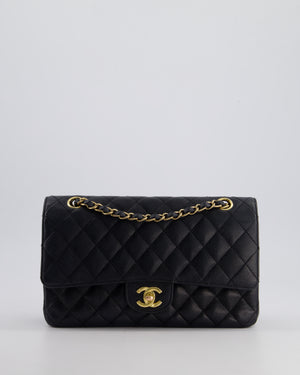 Chanel Black Vintage Medium Classic Double Flap Bag in Caviar Leather with 24K Gold Hardware