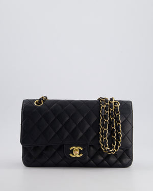 Chanel Black Vintage Medium Classic Double Flap Bag in Caviar Leather with 24K Gold Hardware