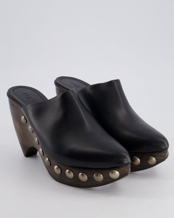 Alaïa Black Studded "Le Sabot" Mules Size EU 39