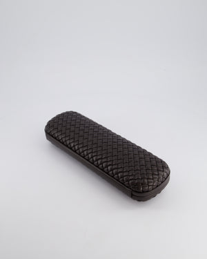 *HOT* Bottega Veneta Chocolate Brown Intrecciato Stretch Long Clutch Bag