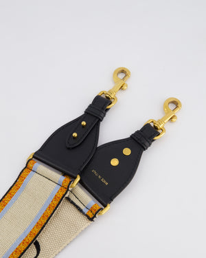 Christian Dior Orange, Blue & Cream Canvas Guitar Bag Strap with Antique Gold Hardware RRP £890