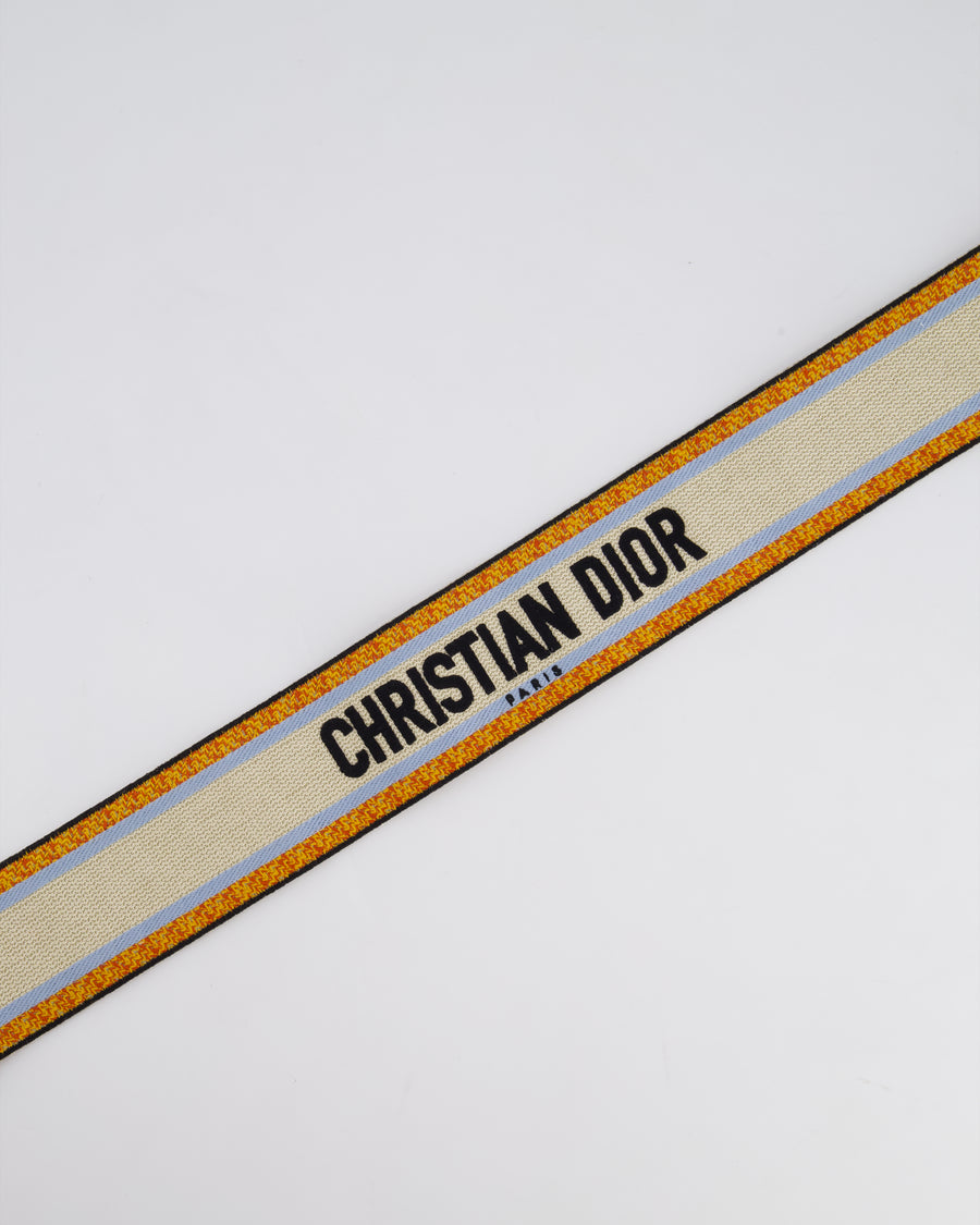 Christian Dior Orange, Blue & Cream Canvas Guitar Bag Strap with Antique Gold Hardware RRP £890