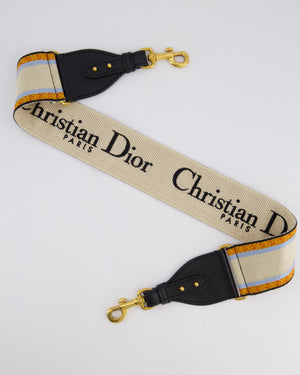 Christian Dior Orange, Blue & Cream Canvas Guitar Bag Strap with Antique Gold Hardware RRP £890