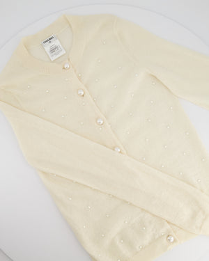 *FIRE PRICE* Chanel Cream Pearl Mohair Cardigan Size 38 (UK 10)