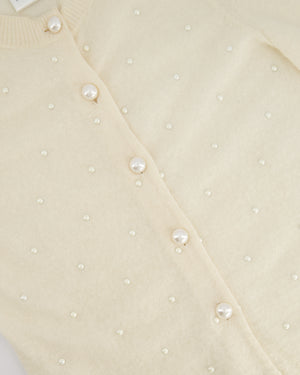 *FIRE PRICE* Chanel Cream Pearl Mohair Cardigan Size 38 (UK 10)