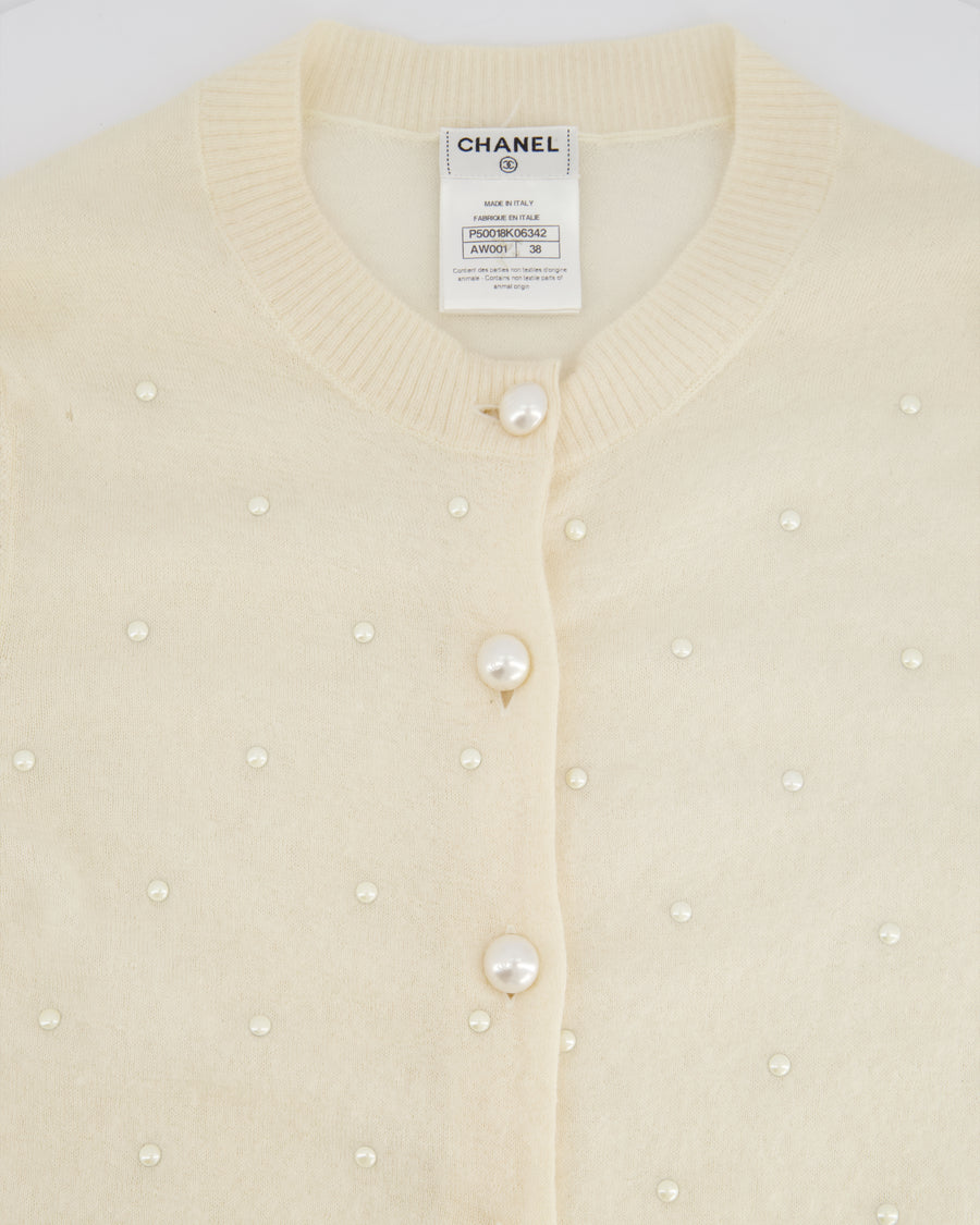 *FIRE PRICE* Chanel Cream Pearl Mohair Cardigan Size 38 (UK 10)