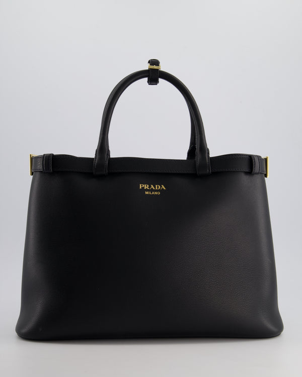 *RARE* Prada Medium Black Leather Buckle Belt Bag with Strap in Gold Hardware RRP - £3,600