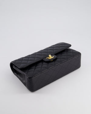 *HOT* Chanel Black Medium Classic Double Flap Bag in Caviar Leather with Gold Hardware