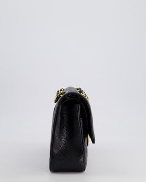 *HOT* Chanel Black Medium Classic Double Flap Bag in Caviar Leather with Gold Hardware