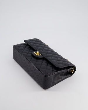 *HOT* Chanel Black Medium Classic Double Flap Bag in Caviar Leather with Gold Hardware