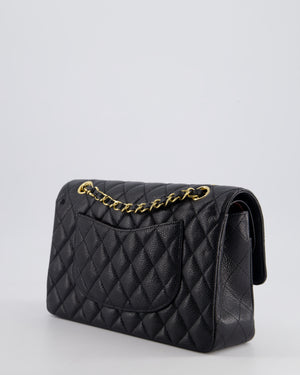 *HOT* Chanel Black Medium Classic Double Flap Bag in Caviar Leather with Gold Hardware