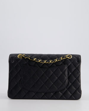 *HOT* Chanel Black Medium Classic Double Flap Bag in Caviar Leather with Gold Hardware