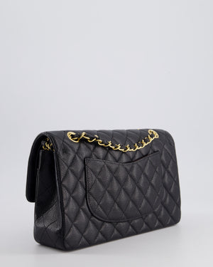 *HOT* Chanel Black Medium Classic Double Flap Bag in Caviar Leather with Gold Hardware