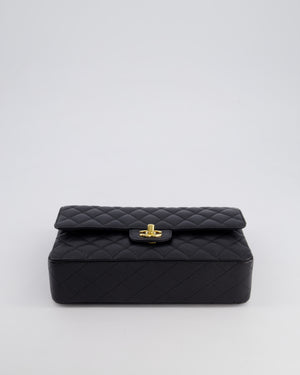 *HOT* Chanel Black Medium Classic Double Flap Bag in Caviar Leather with Gold Hardware