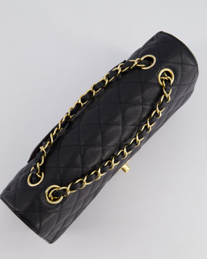 *HOT* Chanel Black Medium Classic Double Flap Bag in Caviar Leather with Gold Hardware