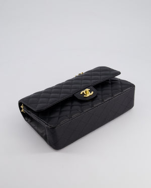 *HOT* Chanel Black Medium Classic Double Flap Bag in Caviar Leather with Gold Hardware