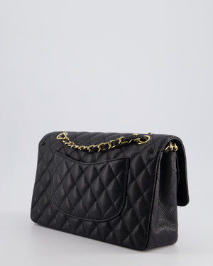 *HOT* Chanel Black Medium Classic Double Flap Bag in Caviar Leather with Gold Hardware