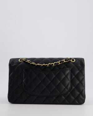 *HOT* Chanel Black Medium Classic Double Flap Bag in Caviar Leather with Gold Hardware