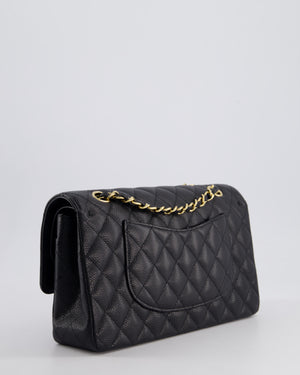 *HOT* Chanel Black Medium Classic Double Flap Bag in Caviar Leather with Gold Hardware