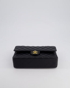 *HOT* Chanel Black Medium Classic Double Flap Bag in Caviar Leather with Gold Hardware