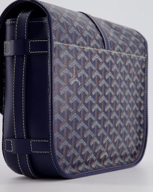 Goyard Navy Blue Belvedere Messenger Bag in Goyardine Canvas & Calfskin Leather