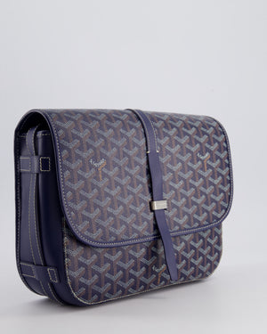 Goyard Navy Blue Belvedere Messenger Bag in Goyardine Canvas & Calfskin Leather